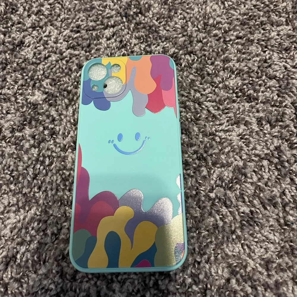 iPhone 13 case smiley face colorful